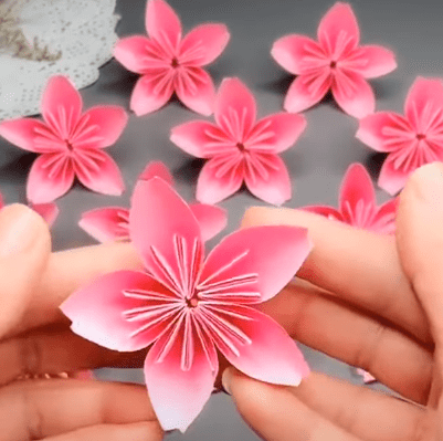 How to make origami pink flowers?