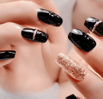 Black EASY nail ideas nail art design