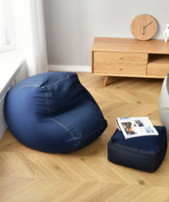 denim bean bag sofa